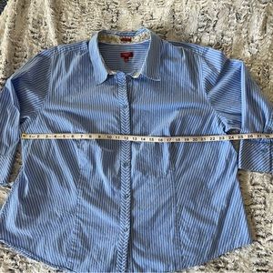 Cotton Blue & white striped tailored shirt